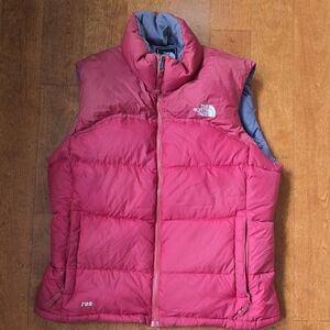 The North Face Puffer vest 700 size Laege maroon/red